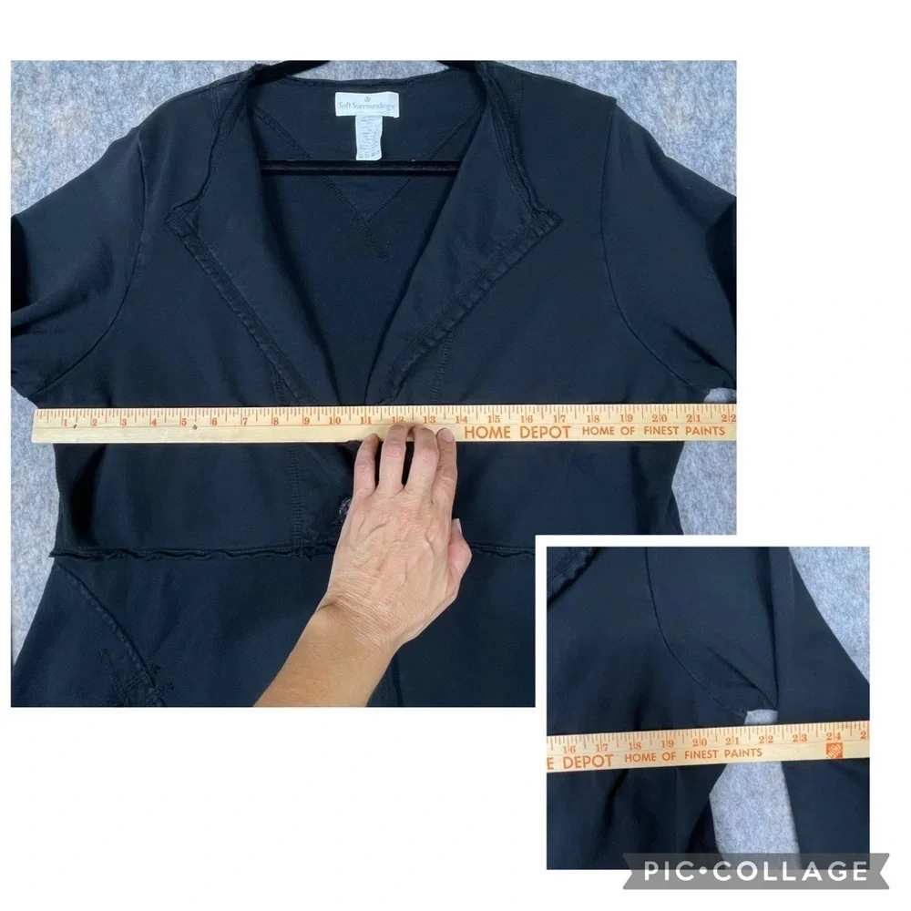 Soft Surroundings One-Button Closure Cotton Raw Edge Jacket/Cardigan Sz PXL